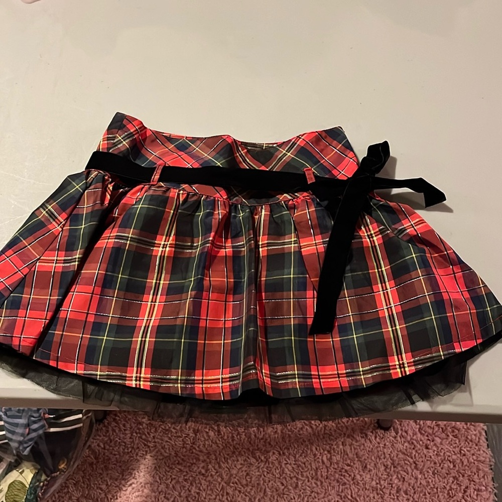Holiday plaid skirt